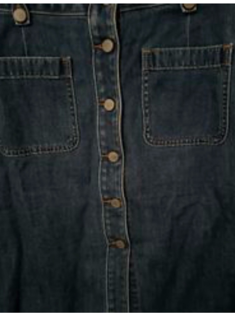 LOFT Dark Blue Denim Button-Front Skirt